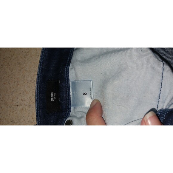 Express Denim Shorts Size 8 Blue Low Rise Shortie Rolled Hem Zip - Picture 4 of 4